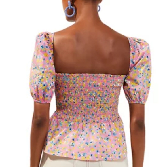 French Connection Floral Peplum Pink NWT Size UK 10 US 6 - Picture 3 of 7